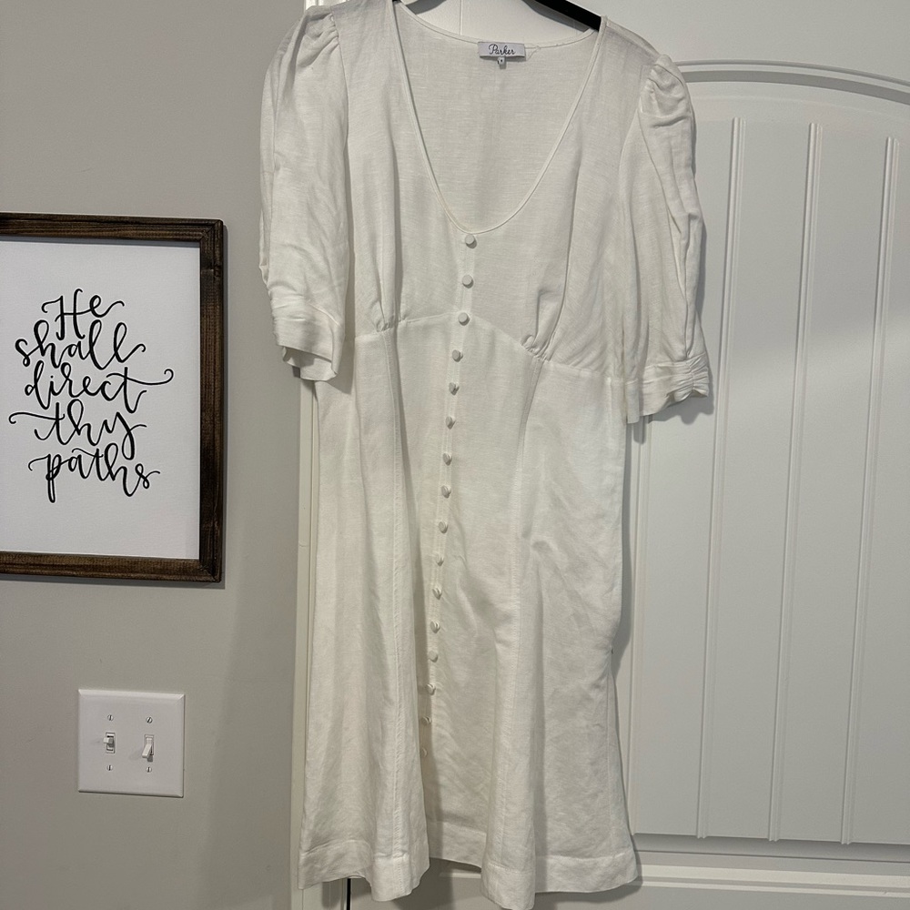 Trendy cute mini white dress